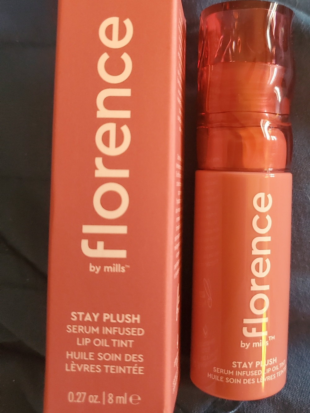 Florence by Mills Stay Plush Serum Infused Lip Oil Tint — Coral Orange
